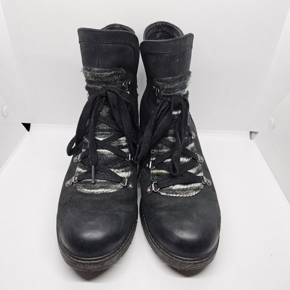 Aetrex Joleen heeled ankle boots black with gray woven detail EU 40 US 9-9.5 - Picture 3 of 13